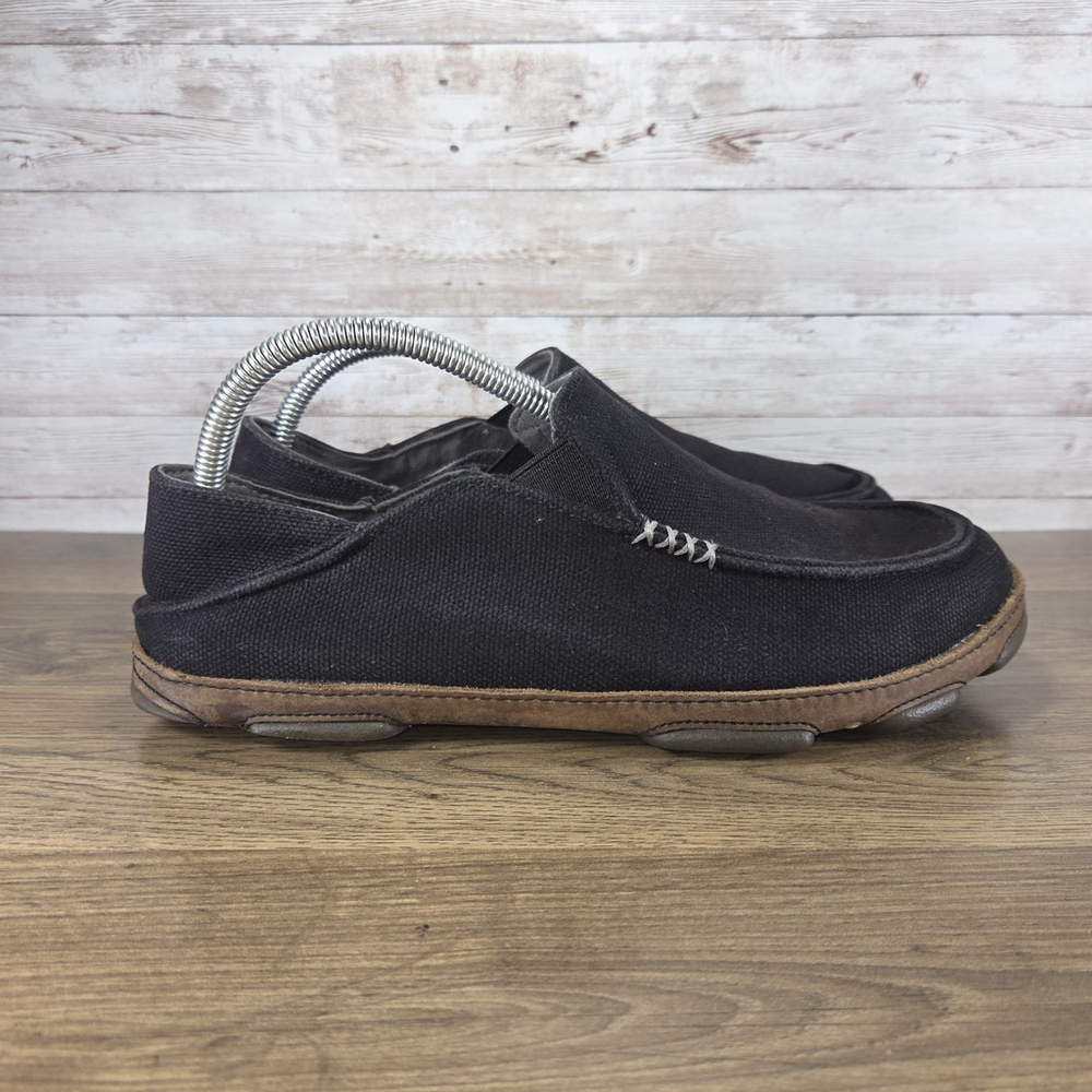 Olukai Mens Moloa Kapa Black Slip On Shoes Loafers Size 9.5